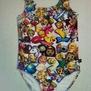 Emoji Print Kids Swimsuit